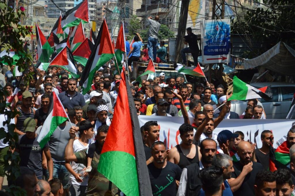 تظاهرة ليلية في عين الحلوة