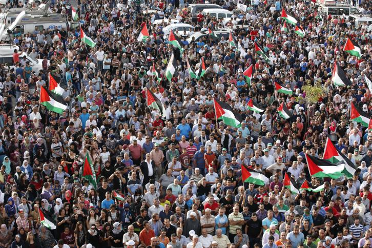سخنين ترد على جريمة الاحتلال في غزة