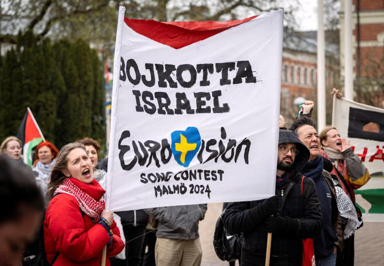 مظاهرة سويدية ضد مشاركة إسرائيل في مسابقة الأغنية الأوروبية