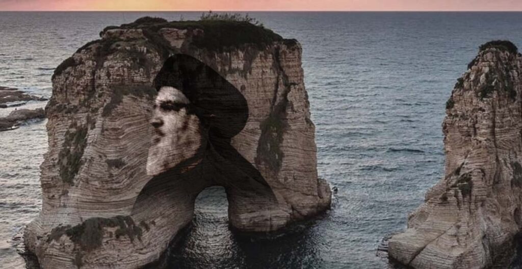 سلام يمنع إضاءة صخرة الروشة بصورة نصر الله