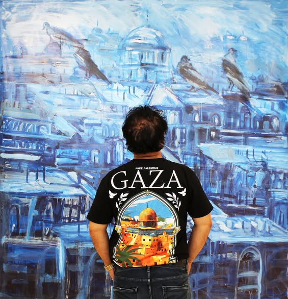 جدارية لغزة في الأوبرا المصرية